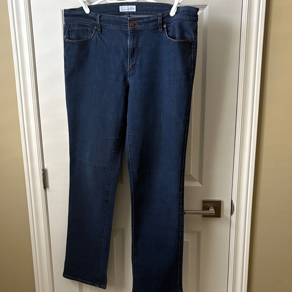 LOFT Modern Straight Dark Blue Straight Leg Jeans
